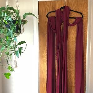 Lulus Convertible Burgundy Maxi Dress